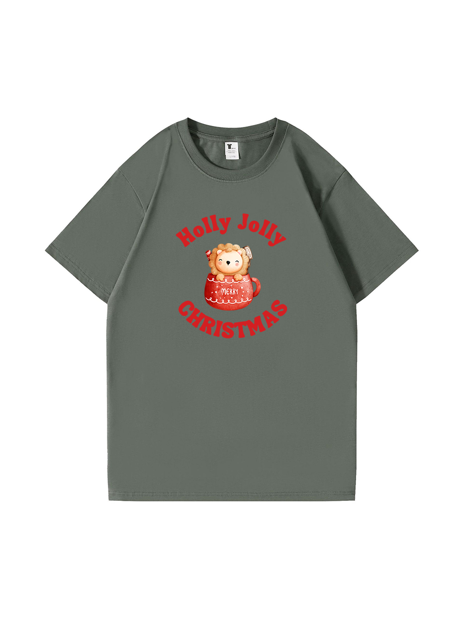 Holly Jolly Christmas Printed Cotton T-shirt