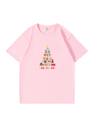 Christmas Tree Printed Cotton T-Shirt 