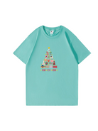 Christmas Tree Printed Cotton T-Shirt 