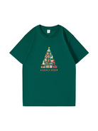 Christmas Tree Printed Cotton T-Shirt