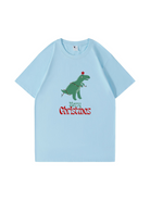 Christmas Dinosaur Printed Cotton T-Shirt 