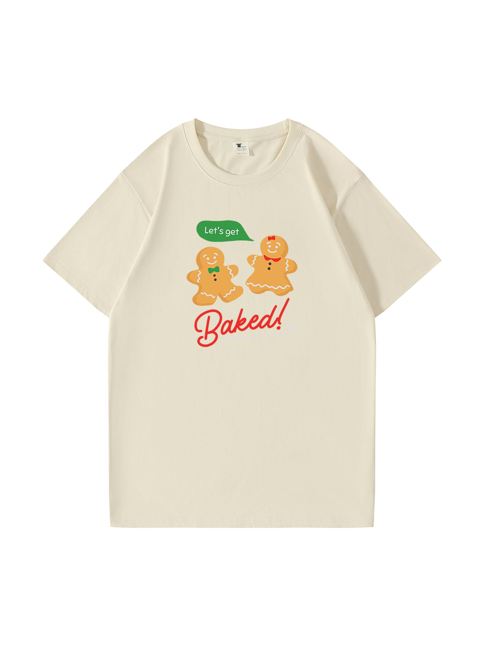 Festive Christmas Gingerbread Man Cotton T-Shirt