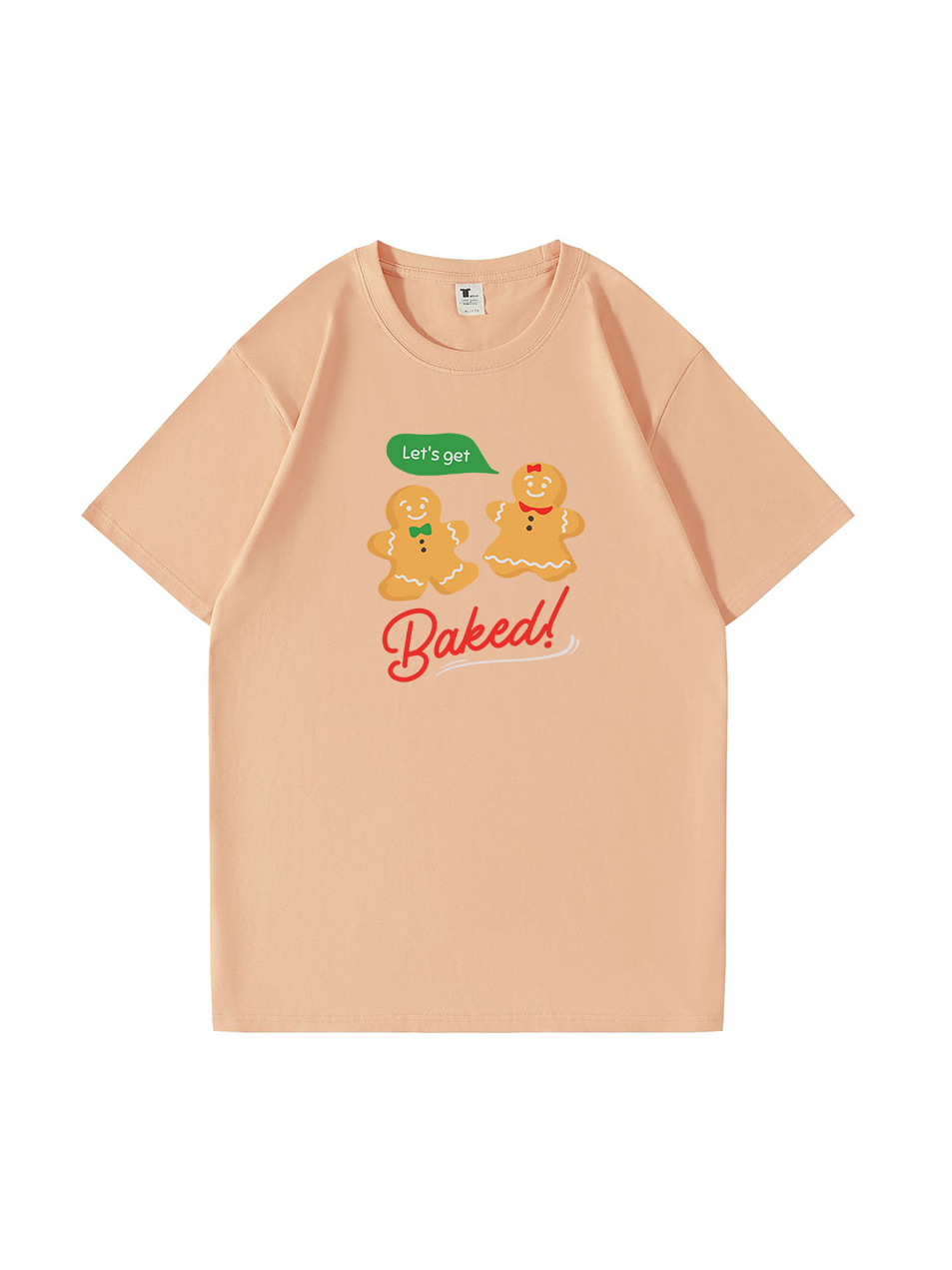 Festive Christmas Gingerbread Man Cotton T-Shirt