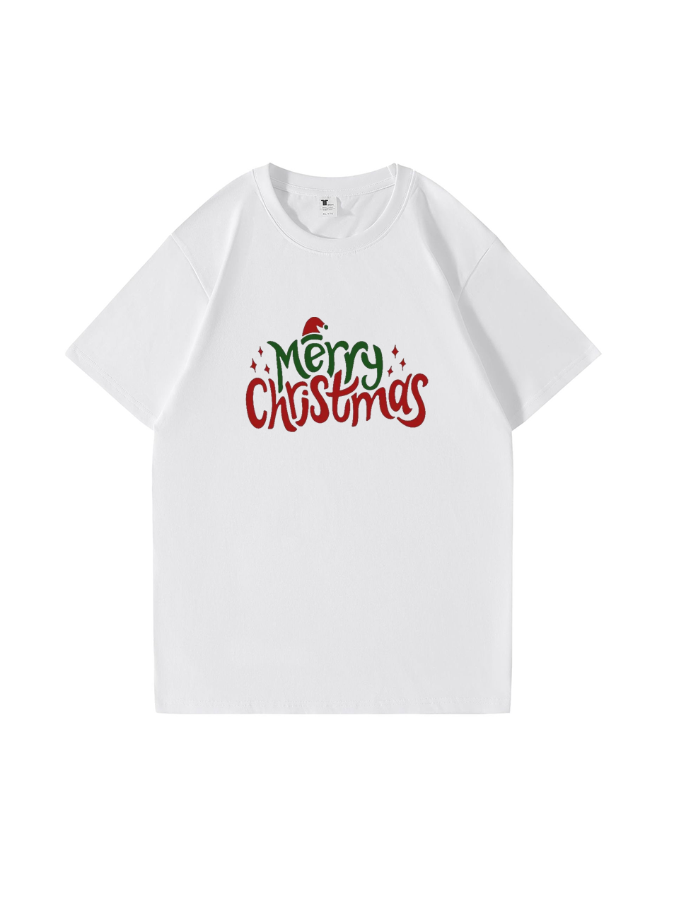 Custom Merry Christmas Cotton T-Shirt