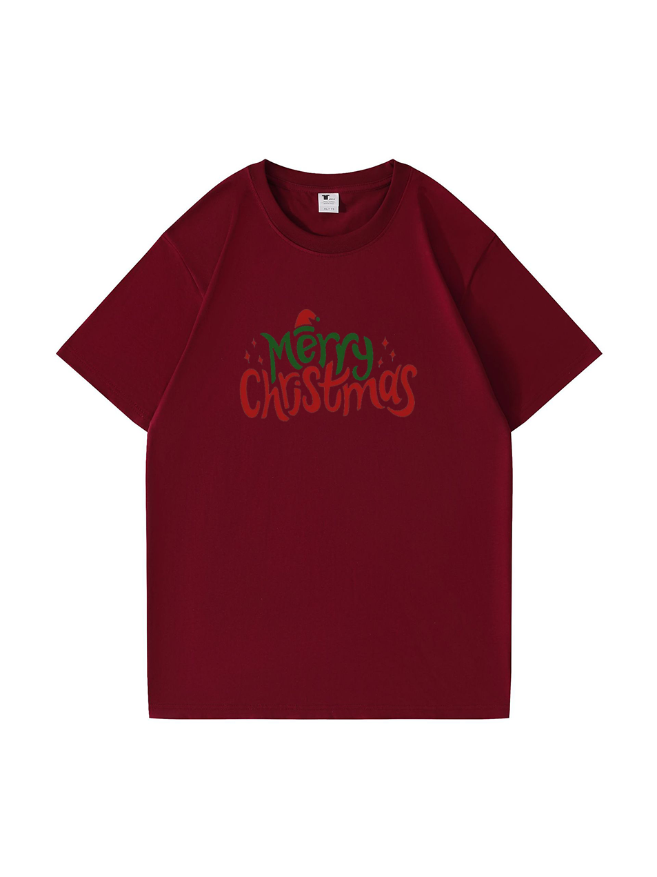 Custom Merry Christmas Cotton T-Shirt