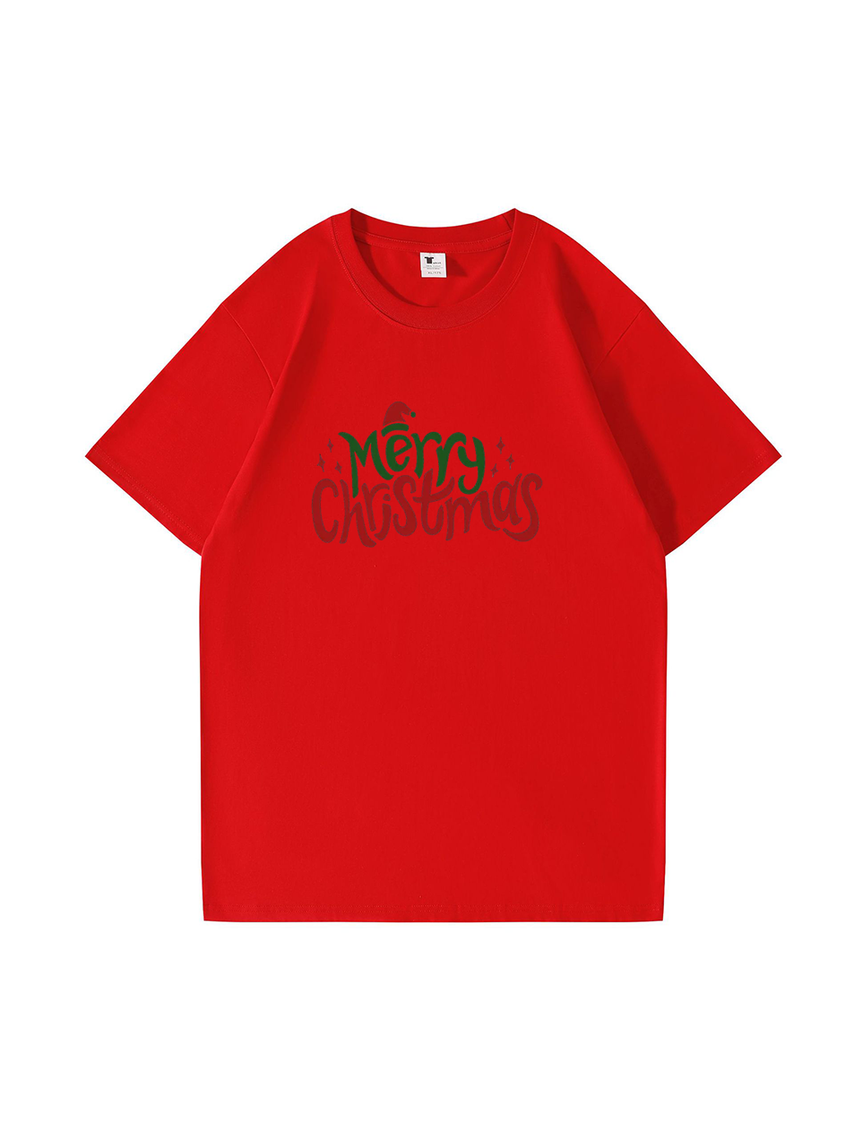 Custom Merry Christmas Cotton T-Shirt