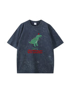 Christmas Dinosaur Vintage Wash Custom T-Shirt 