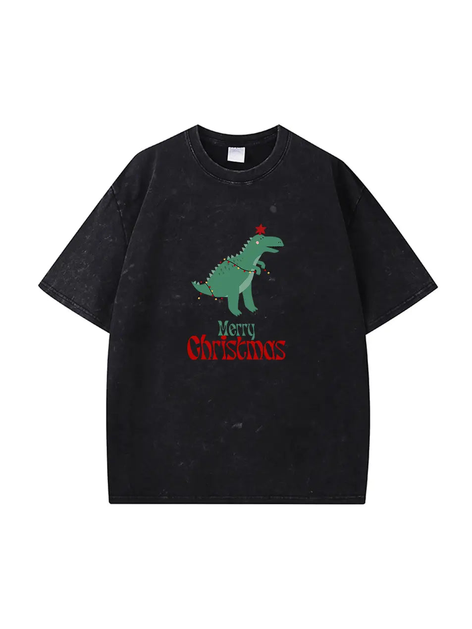 Christmas Dinosaur Vintage Wash Custom T-Shirt 