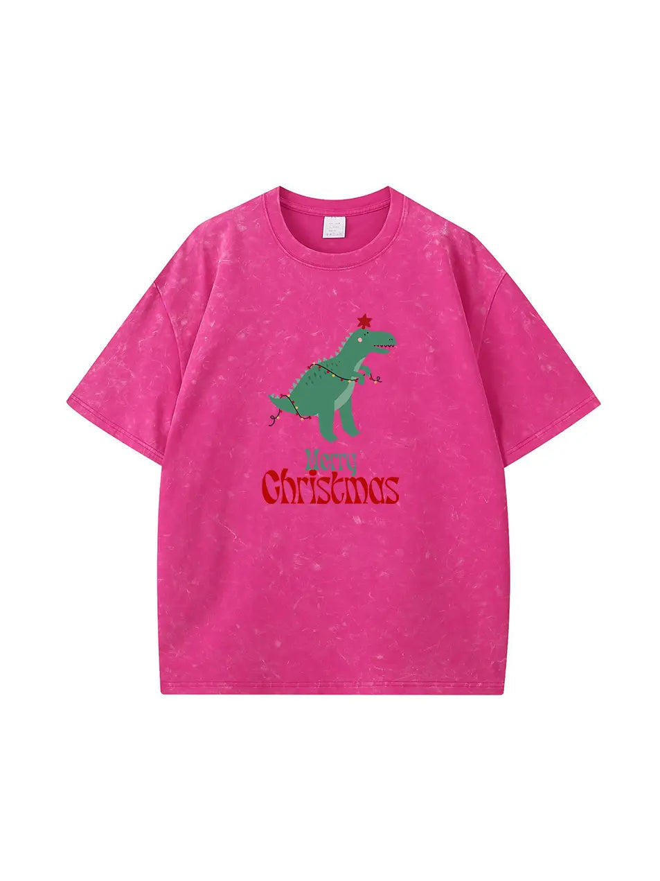 Christmas Dinosaur Vintage Wash Custom T-Shirt 