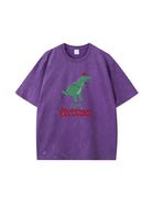 Christmas Dinosaur Vintage Wash Custom T-Shirt 