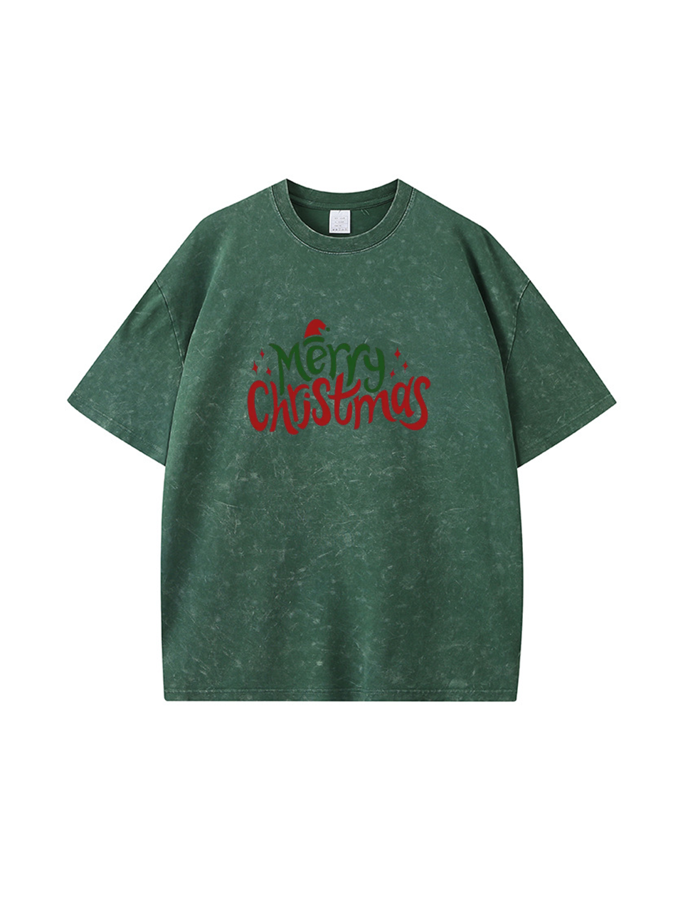 Custom Merry Christmas Cotton Wash Old T-shirt 