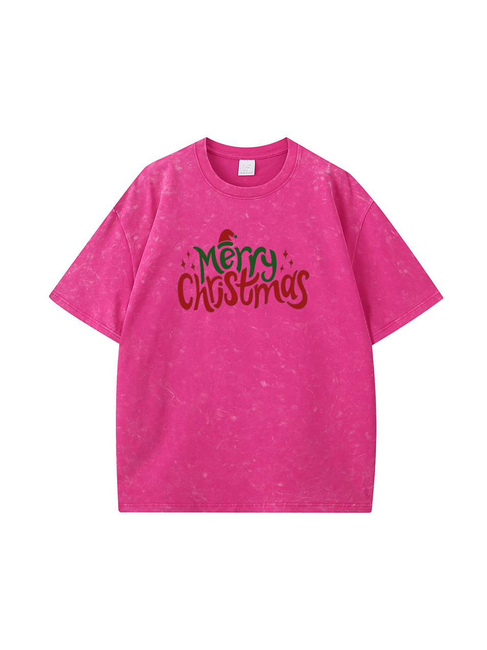 Custom Merry Christmas Cotton Wash Old T-shirt 