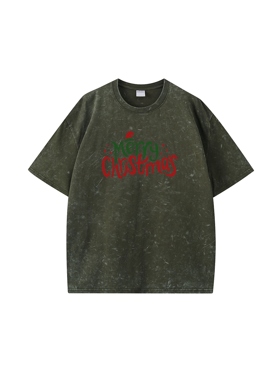 Custom Merry Christmas Cotton Wash Old T-shirt 