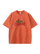 Custom Merry Christmas Cotton Wash Old T-shirt 