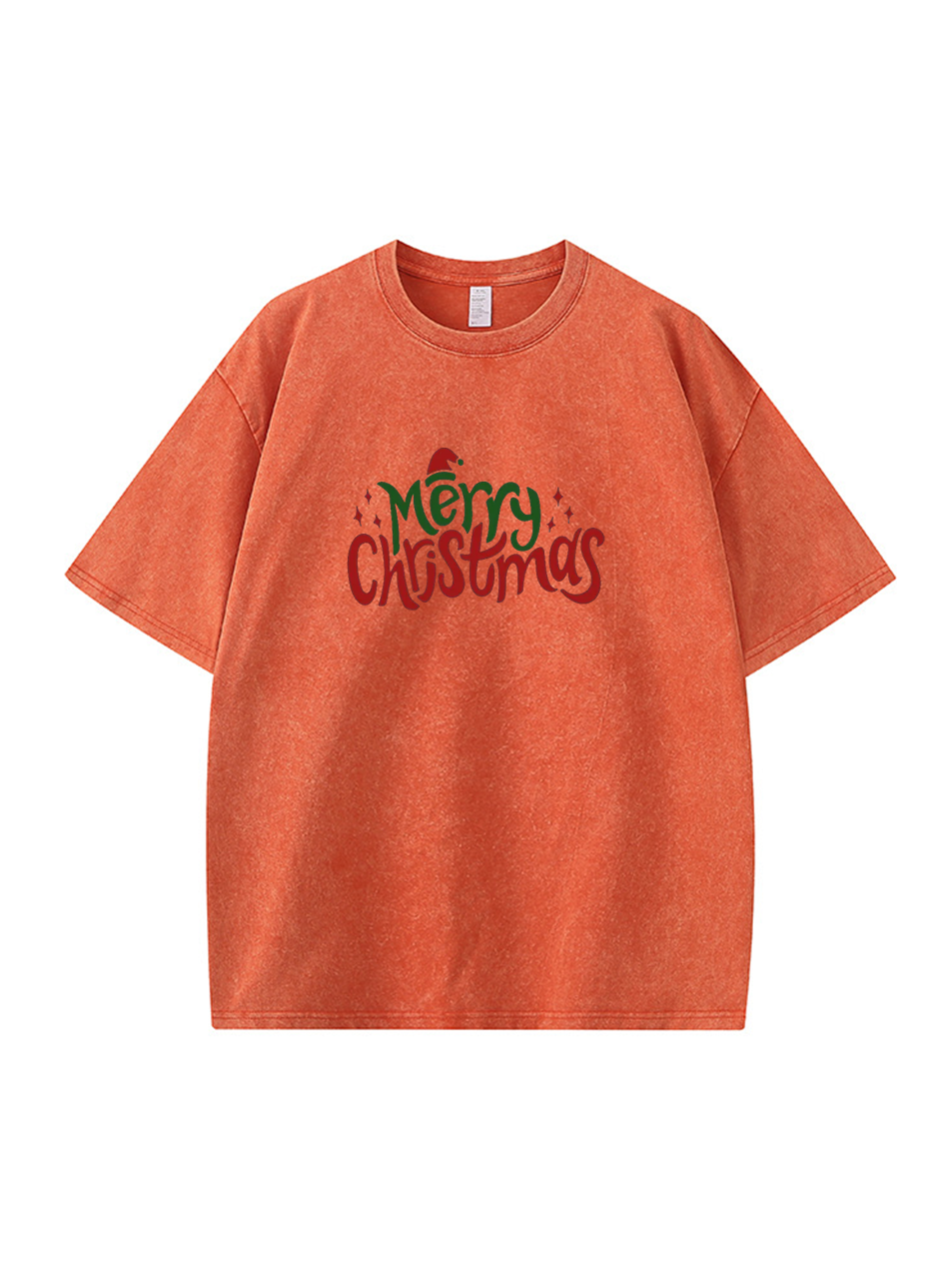 Custom Merry Christmas Cotton Wash Old T-shirt 