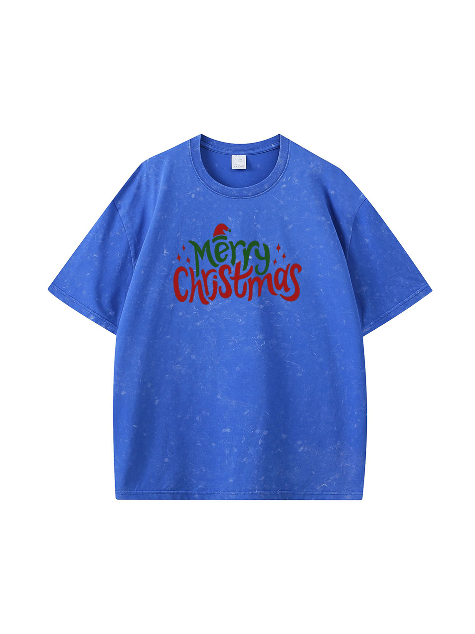 Custom Merry Christmas Cotton Wash Old T-shirt 