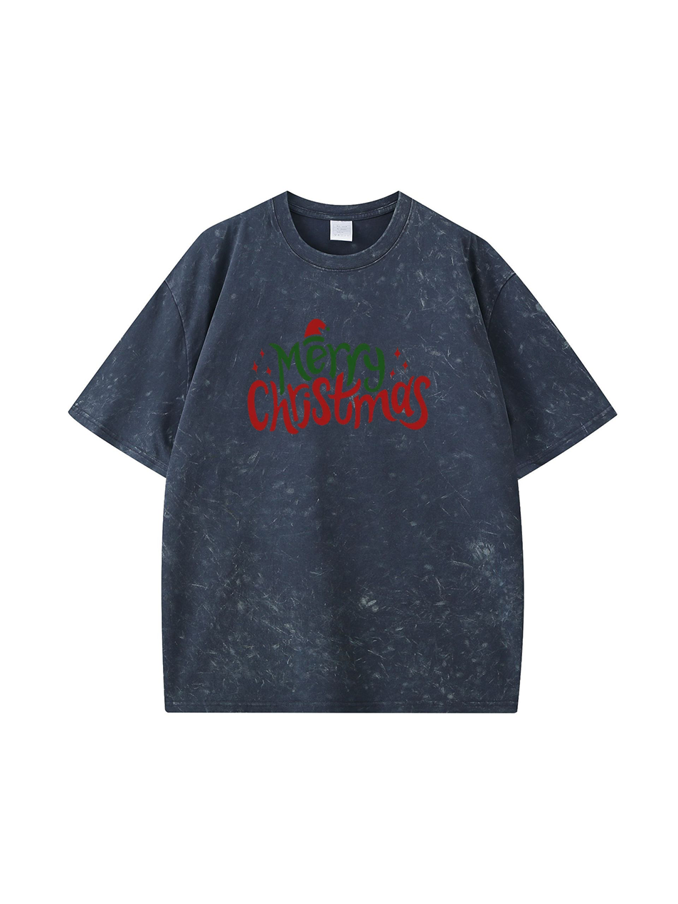 Custom Merry Christmas Cotton Wash Old T-shirt 