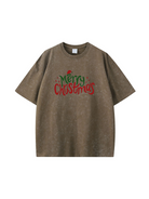 Custom Merry Christmas Cotton Wash Old T-shirt 