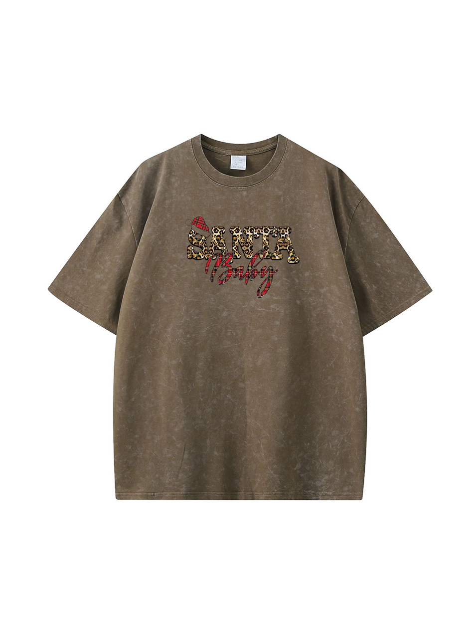 Christmas Santa Baby Cotton Wash Old T-shirt