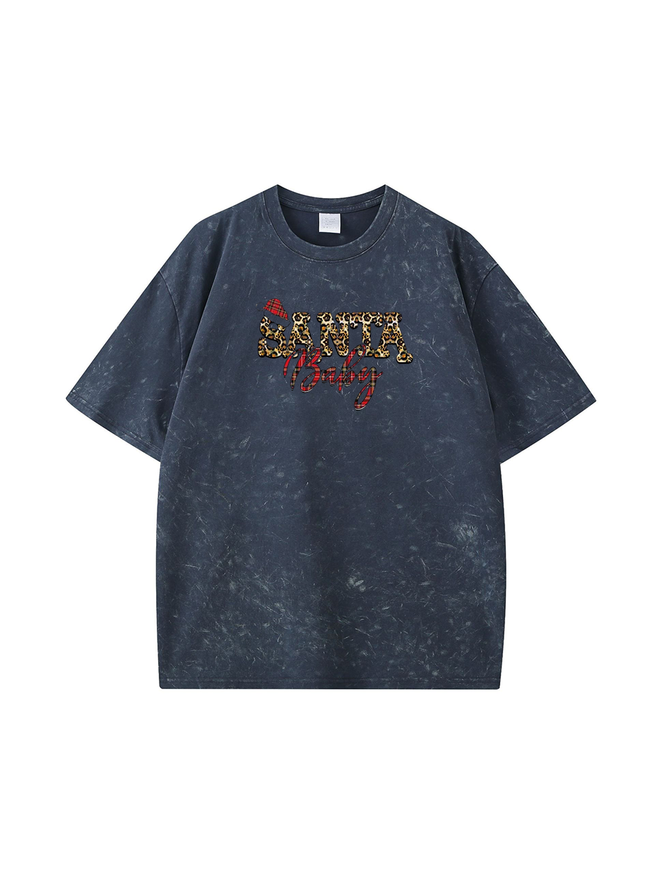 Christmas Santa Baby Cotton Wash Old T-shirt