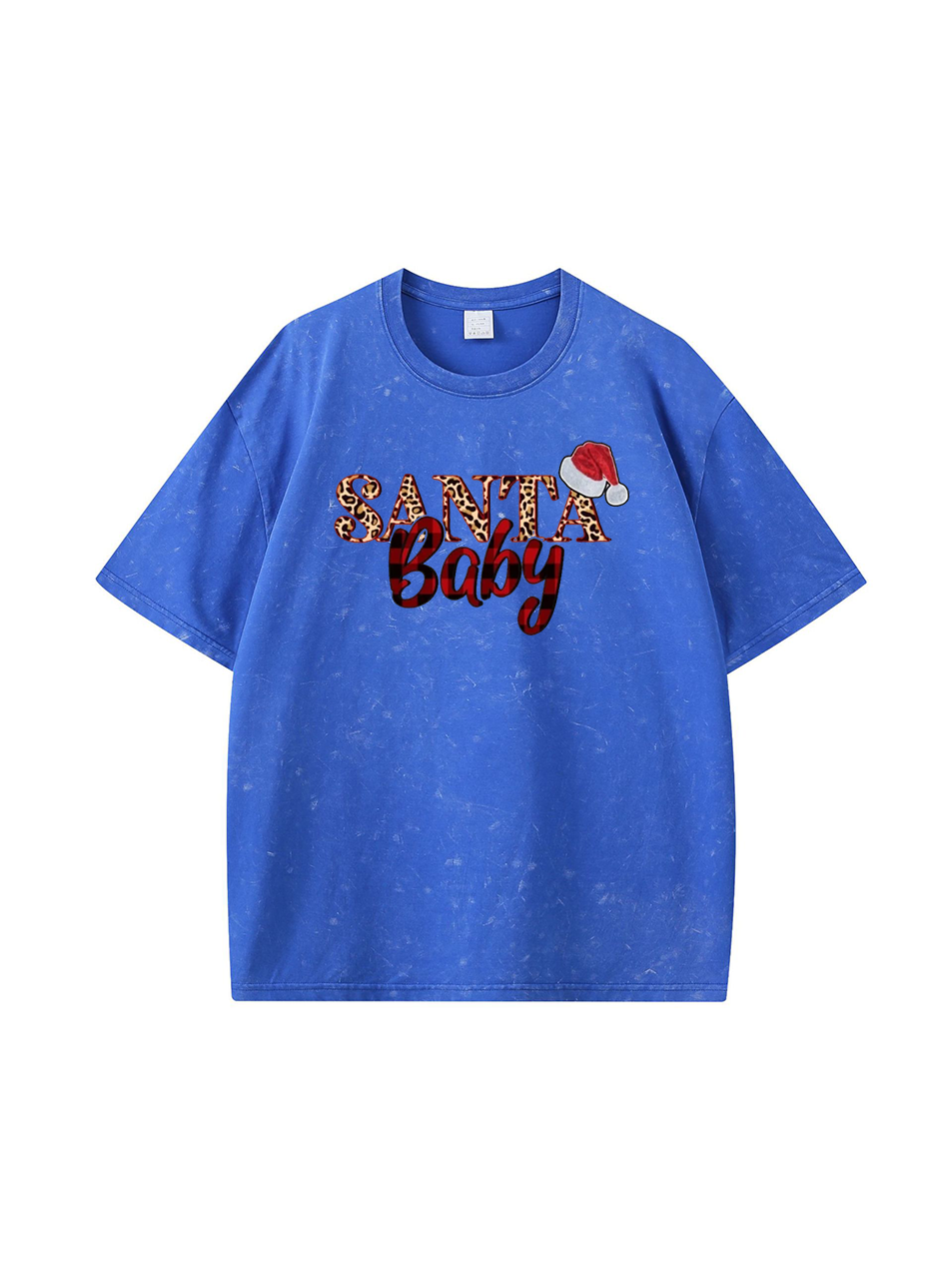 Christmas Santa Cotton Wash Old T-shirt