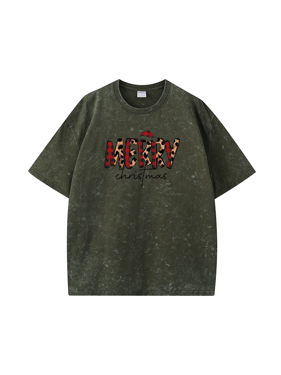 Merry Christmas Custom Cotton Wash Old T-shirt