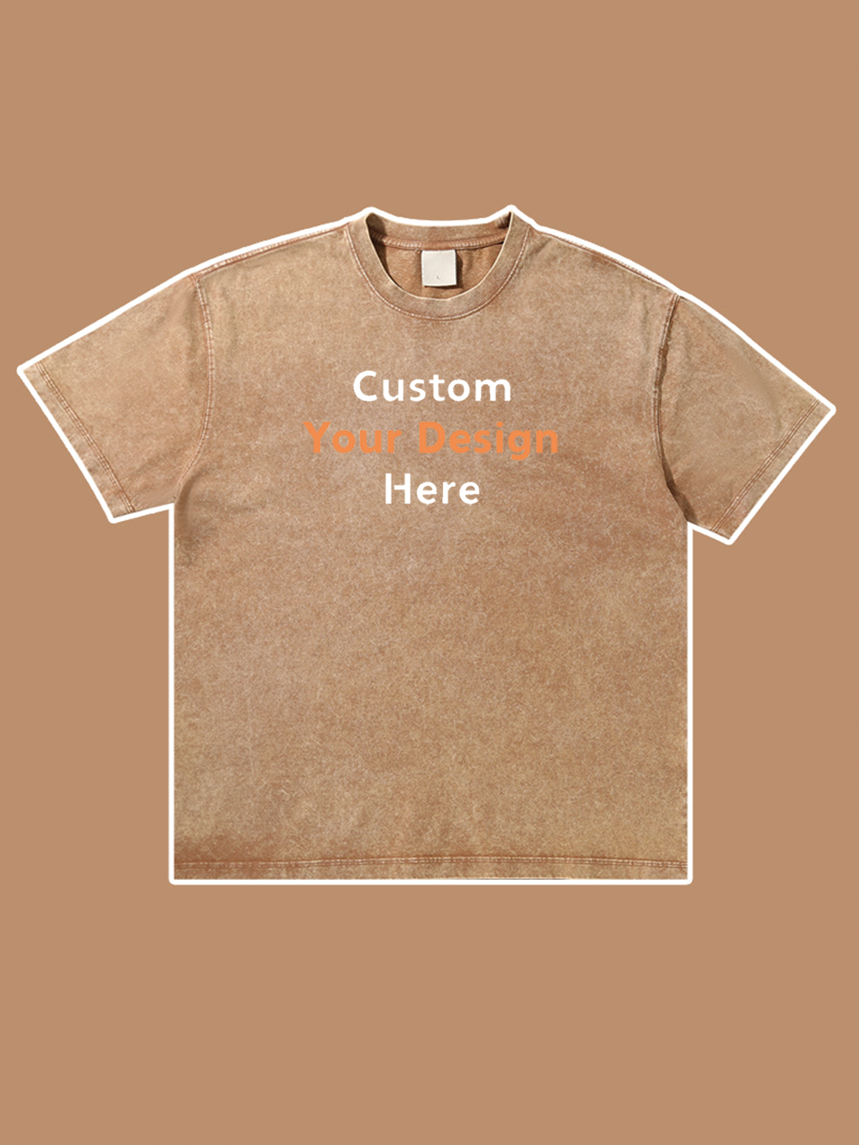 300g Custom Cotton Wash Old T-shirt Vintage Tee