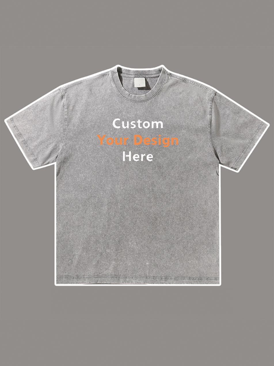 300g Custom Cotton Wash Old T-shirt Vintage Tee