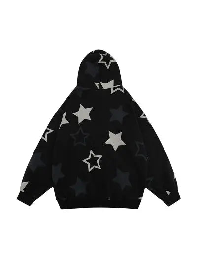 Vintage Star Graphic Zip-up Hoodie