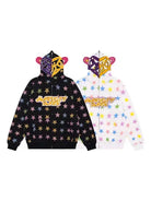 Full Zip-up Star Graphic Hoodie