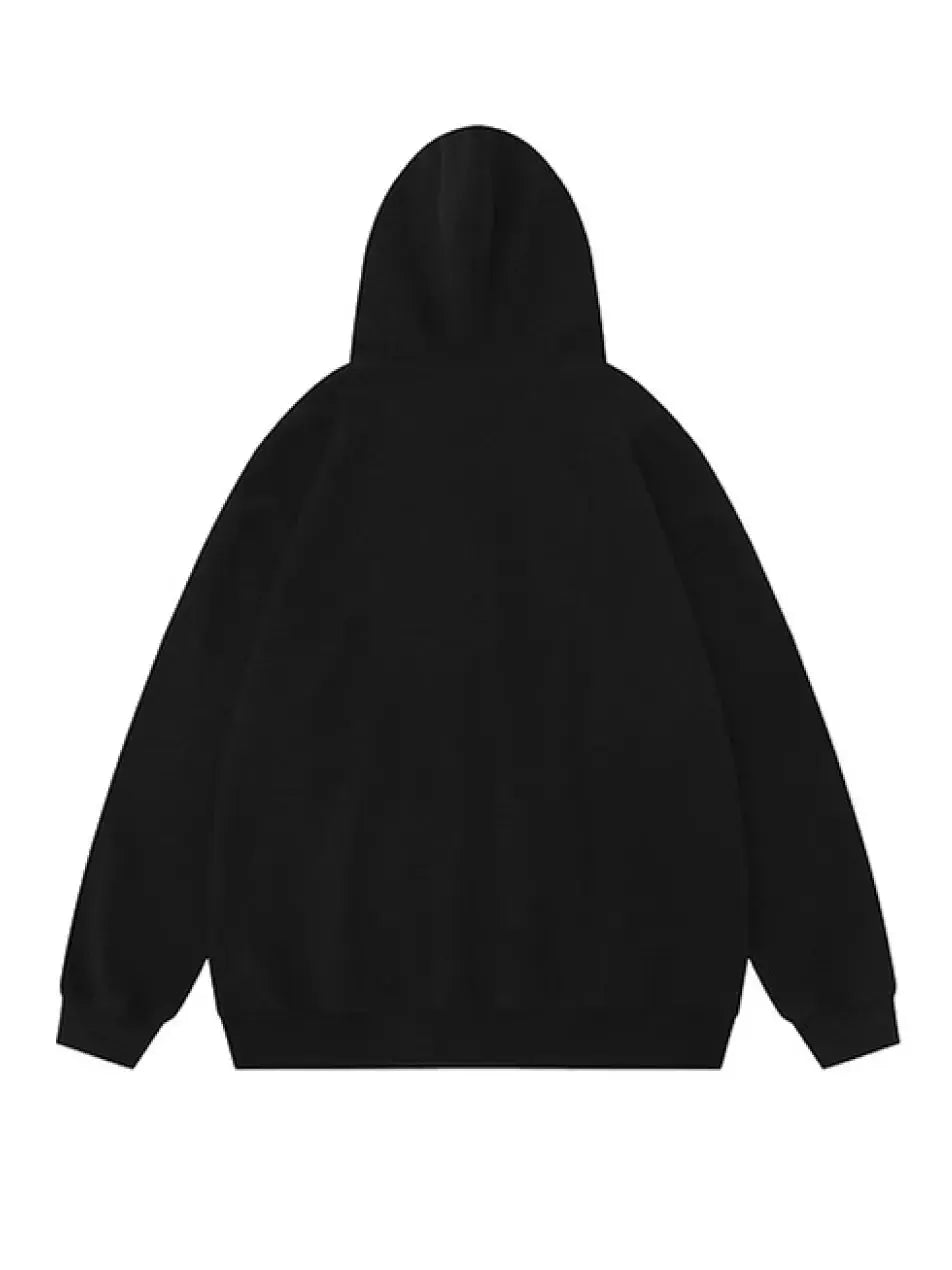 Y2K Star Graphic Zip Up Hoodie