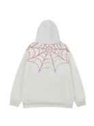 Spider Web Print Full Zip Up Hoodie - Emma Bridess