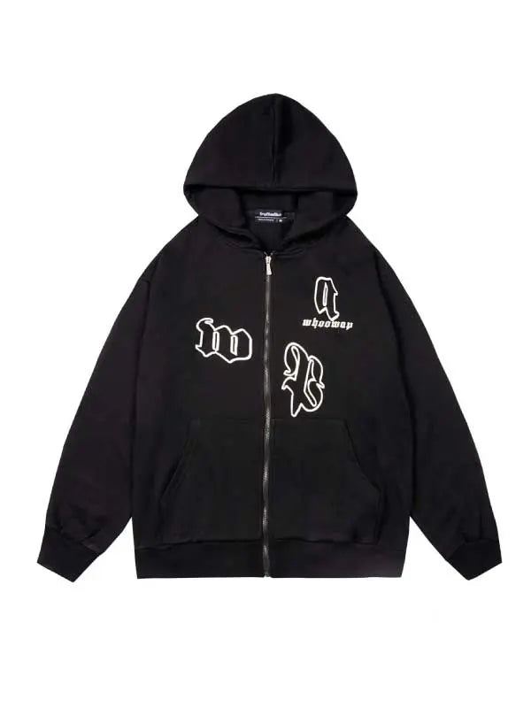 Girl's Letter Graphic Zip Up Hoodie - Emma Bridess