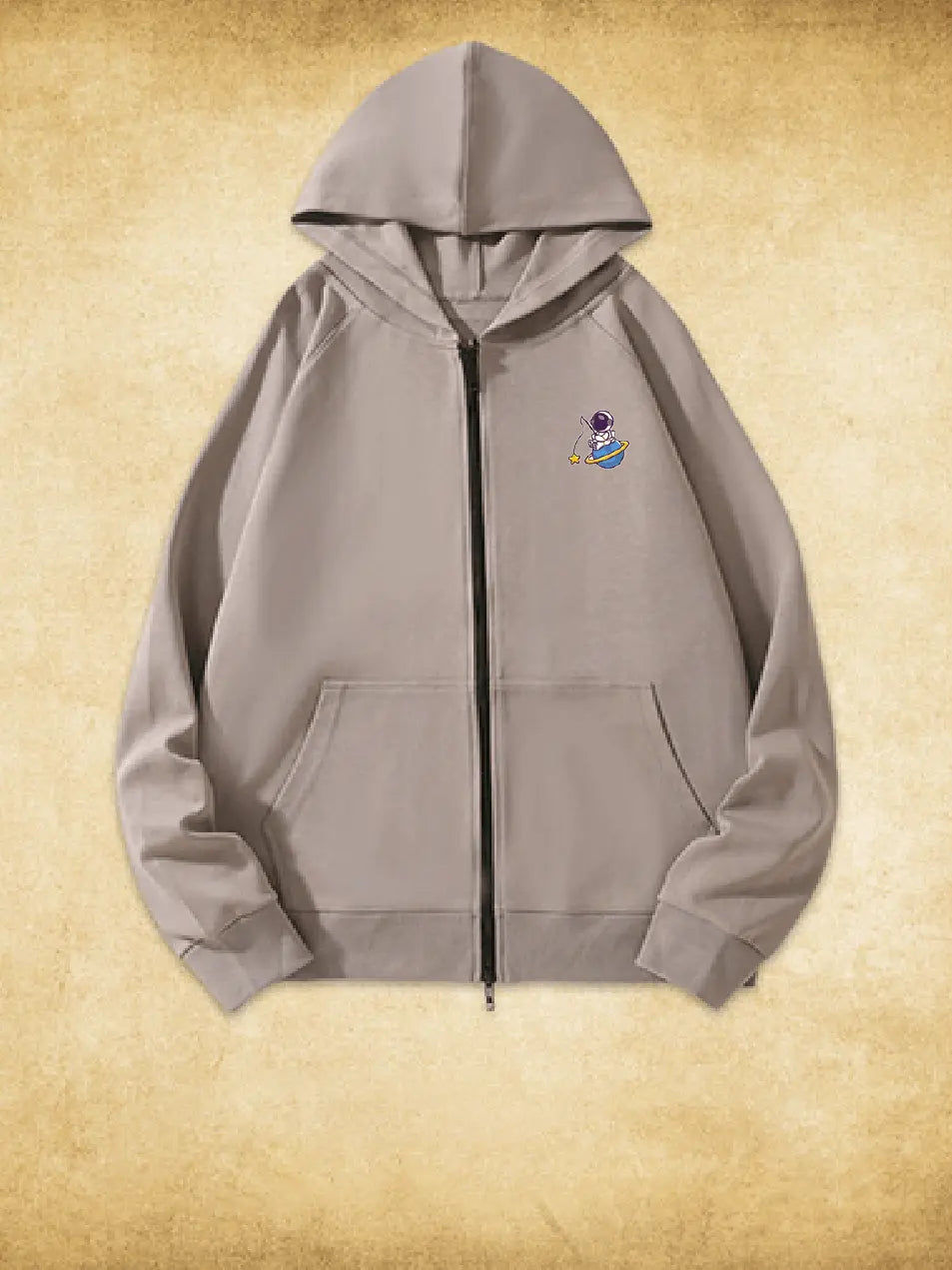 Cosmonaut Kangaroo Pocket Zip Up Hoodie - Emma Bridess