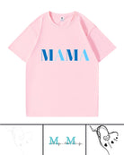 240g MAMA White Abstract Heart Line Printed Cotton T-shirt Emma Bridess